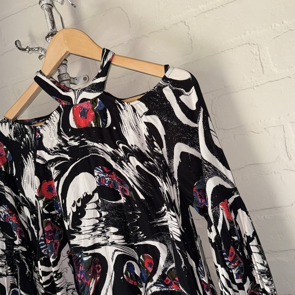 Free People dress Drift Away small boho hippie rayon NEW long sleeve - Picture 3 of 6